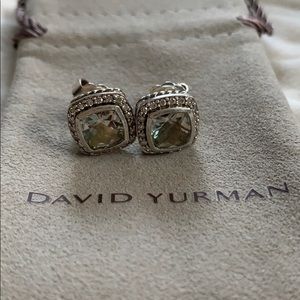 David Yurman Albion Prasiolite & Diamond Studs